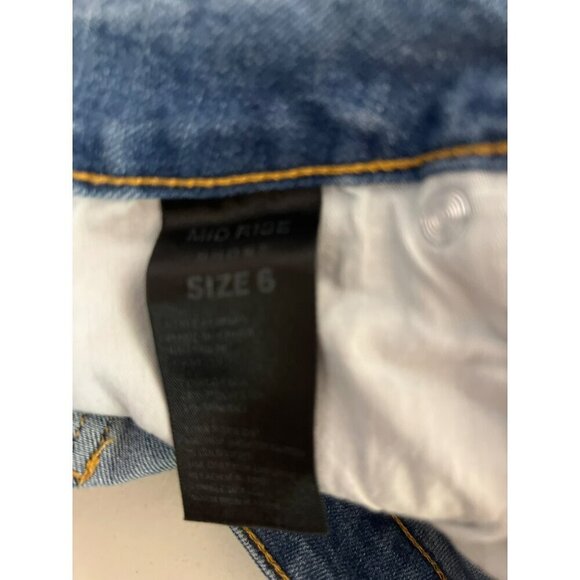 Copperflash Sz 6 Jean Shorts Medium Wash Destroyed Denim - Picture 6 of 8